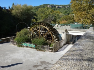 Water wheel at an old paper mill.